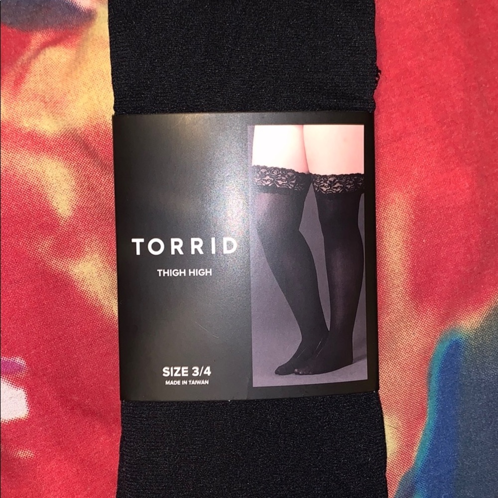 Bran New Torrid Thigh High Black Lace Tights
